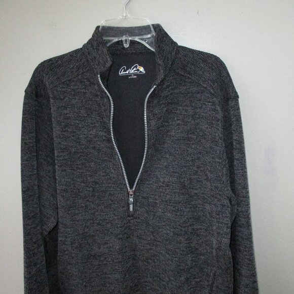 Mens Arnold Palmer Quarter Zip Sweater Gray Umbrella Logo - Picture 5 of 7